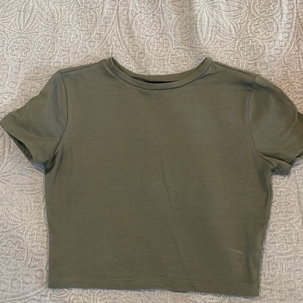 Olive green crop top